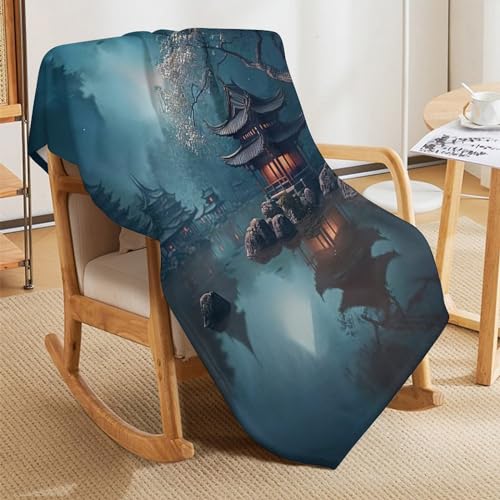 Couverture en peluche paysage chinois haut de gamme douce et moelleuse - 8