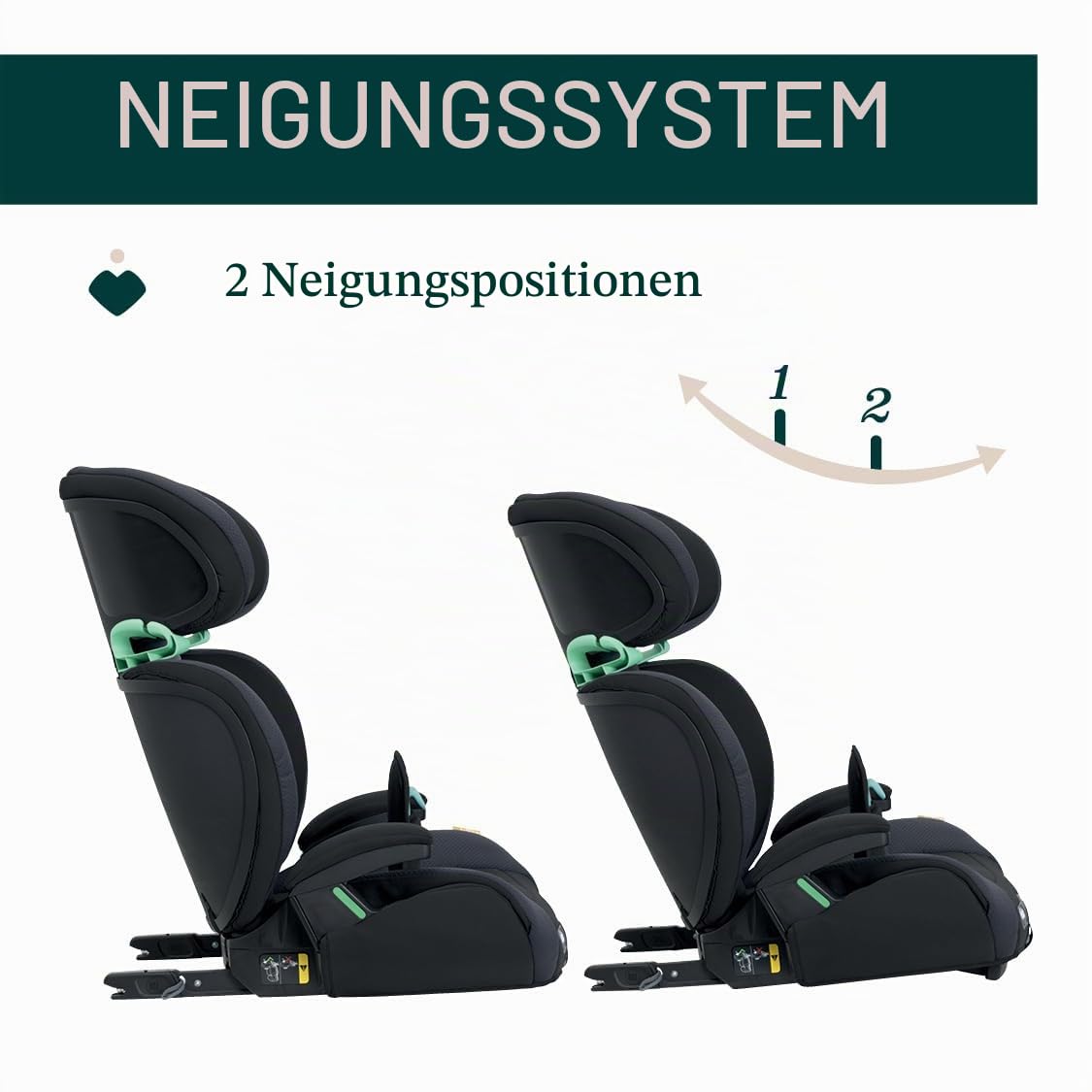 Chicco Quizy i-Size, Kindersitz 3-12 Jahre (100-150 cm), Mit Isofix-System, mit Liegeposition, Höhenverstellbar, mit gepolsterten Armlehnen und komfortablem Sitz, (15-36 kg), Gruppe 1/2/3, Schwarz