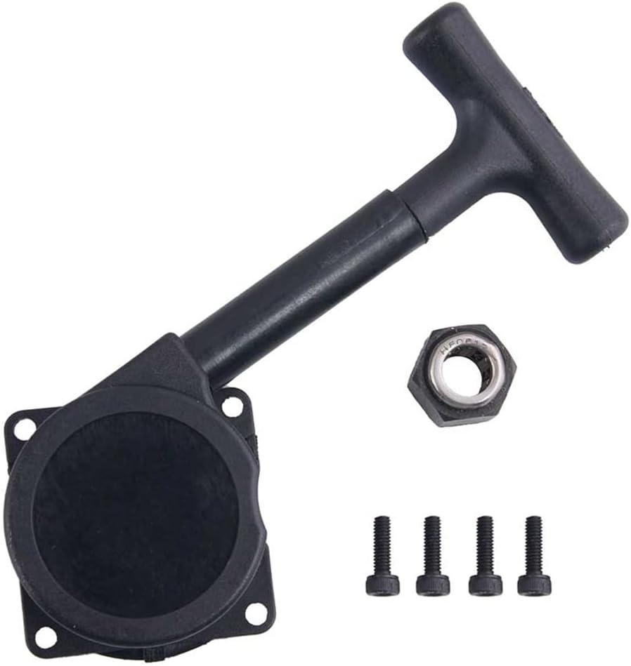 Lhkfckk Manual Pull Start, Rewind Pulls Starts Starter Cover Assembly, Large Grip Unbreakable Gas Engine Recoil Replacement Cord Kit, for Off-Road Buggy Truck Racing Car