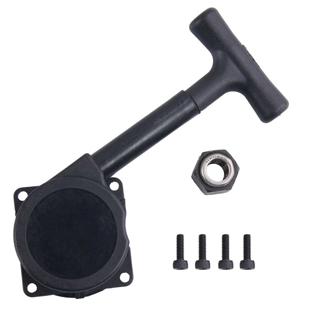 Lhkfckk Manual Pull Start, Rewind Pulls Starts Starter Cover Assembly, Large Grip Unbreakable Gas Engine Recoil Replacement Cord Kit, for Off-Road Buggy Truck Racing Car