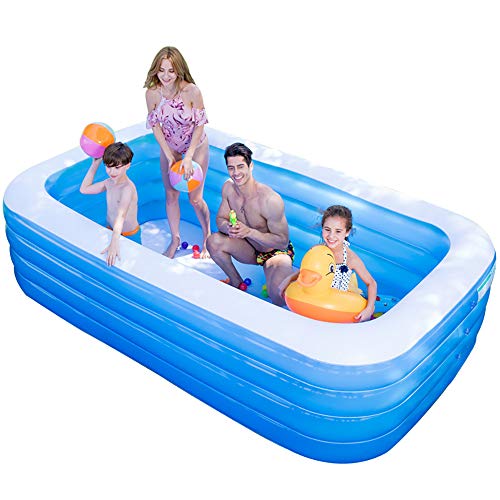 Qinnliuu Super Large Inflatable Pool With Gear Texture Design For Children, Adults, Indoors And Outdoors,XXL:388 * 198 * 68cm