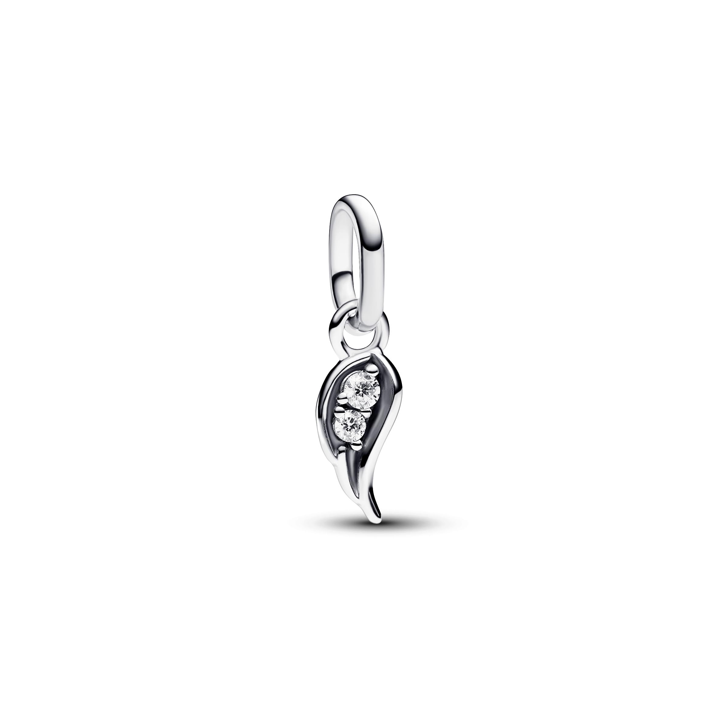 PANDORA ME Mini pendente in argento Sterling con ali d'angelo e zirconi cubici trasparenti