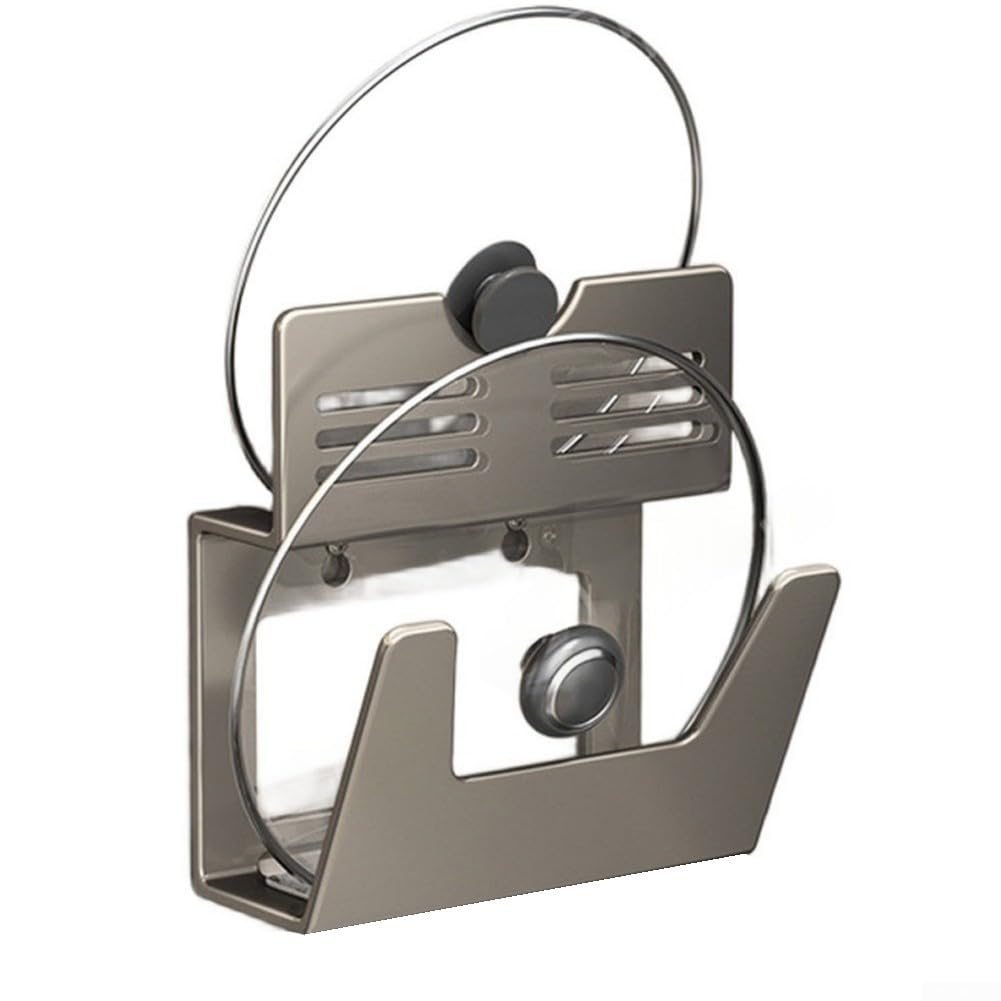 para soporte Sartenes Ajustable 6-13 Pulgadas Sin Taladro para(D) | Ahorra espacio, ajusta 6-13 pulgadas, montaje pared, aluminio ligero, cocina ordenada