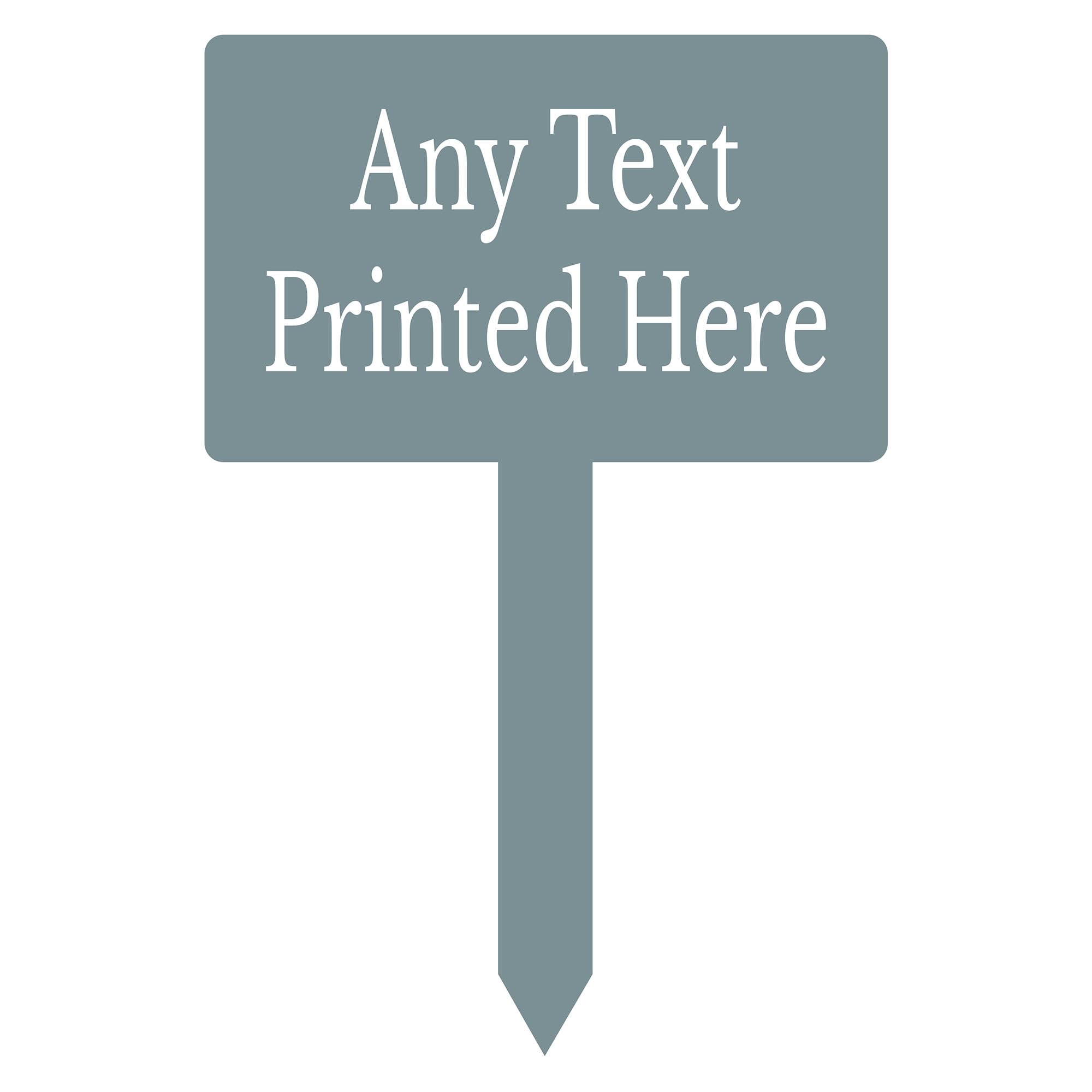1stclassgifts Personalised Any Text Rectangle Garden Stake Spike Marker Tree Marker Garden Sign Selection Of Colours Available (UV PRINTED) (Grey Blue)