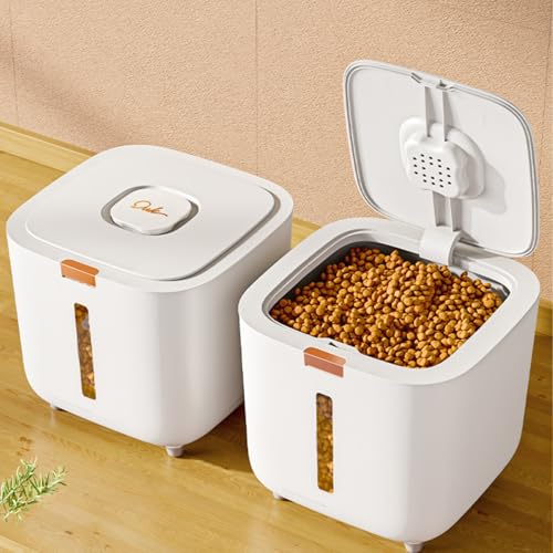 Rice Storage Container Airtight Food Storage Containers Rice Dispenser with Measuring Cup Large Capacity Pet Food Storage Container Kitchen Pantry Storage Bin for Rice Cereal Flour Snacks (5kg)