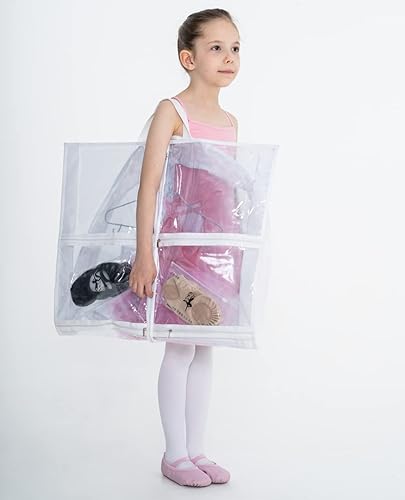 Miniatura 2 de MSMAX Bolsa de ropa de 2 piezas para disfraz de baile, bolsa de traje colgante para competiciones de baile, viajes, armario de almacenamiento