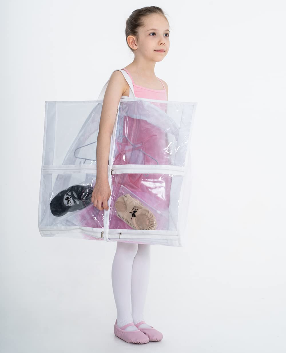 MSMAX 2PCS Garment Bag Dance Costume Bag Hanging Suit Bag for Dance Competitions/Travel/Storage Closet