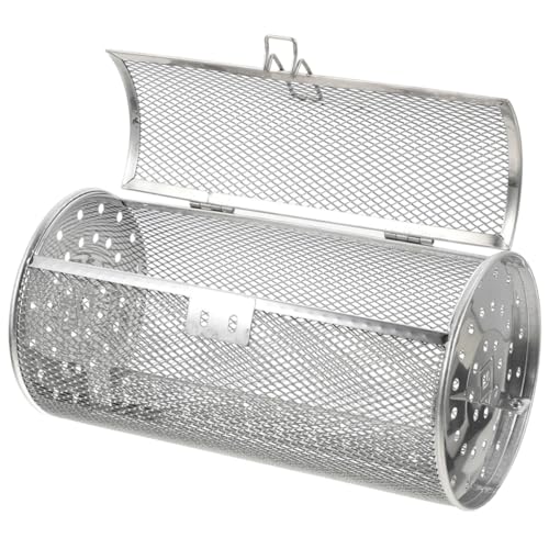 SUPVOX Cesta Giratoria de Acero Inoxidable para Horno y Freidora de Aire Cesta y Parrilla Metálica Duradera Accesorio Práctico para Asar Carnes y Secos Cocina y Profesional