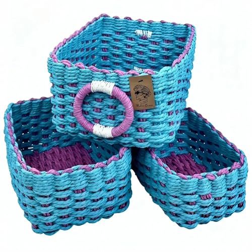 Set de 3 cestas de almacenamiento recicladas - 50% de descuento