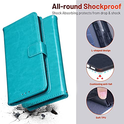BRAND SET Case for Motorola Moto G62 5G Wallet Case, PU Leather with Magnetic Closure Card Holder Stand Cover - Image 4
