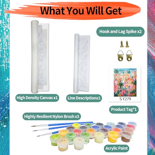 YALKIN Paint by Numbers Kits for Adults, Tree Painting by Number Kits On Canvas,Without Frame DIY Color Oil Painting Acrylic Paints,Home Wall Decor 16x20in/40x50cm