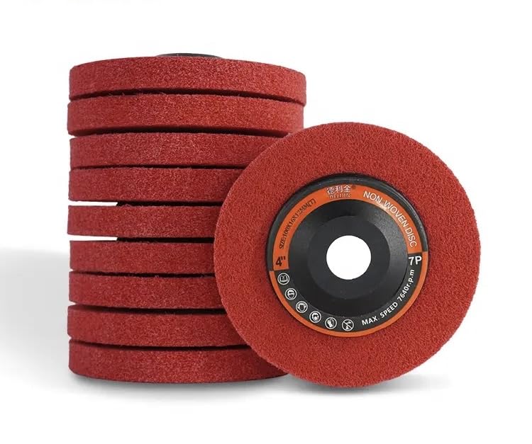 Nylon fiber buffing disc 4 inch polishing pad abrasive, paint & rust remover sanding wheel accessories for angle grinder Pack Of (5)-image-21