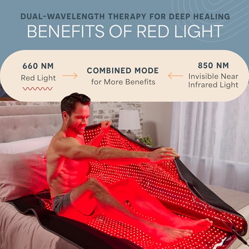 Lifepro Red Light Therapy for Body Wrap – 660nm & 850nm Near Infrared and Red Light Therapy Mat for Body – Adjustable, Portable & Full-Body Relaxation for Daily Wellness - Image 4