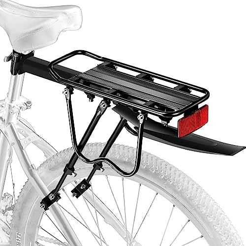 YONTUO Fahrrad Gepäckträger Set [24-29 Zoll ]- 50KG Tragfähigkeit Fahrrad Gepäckträger Hinten mit Schutzblech und großem Reflektor, Schnellverschluss Fahrradträger für Mountainbike & Rennrad
