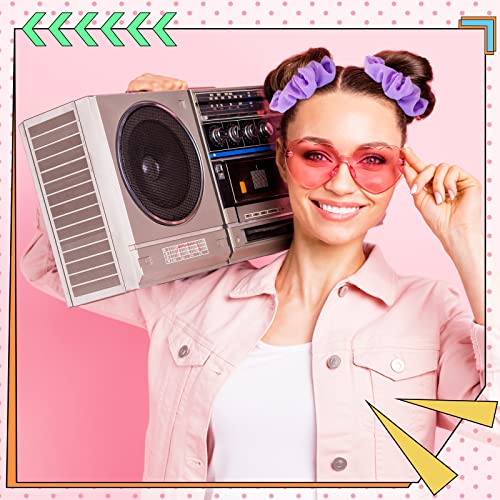 48 Pcs 80S Neon Scrunchies Bulk For Hair 80S Soft Hair Scrunchies With Thick Elastic Bands Bobbles Neon Hair Ties Ropes Color Ponytail Scrunchy For Party Accessories Women And Girls, 6 Solid Colors #TOP3