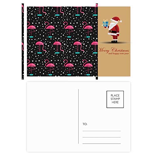Cartes postales flamant rose et noir Père Noël en lot de 20 pièces pour correspondances de fêtes