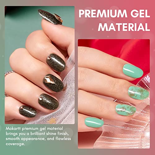 Makartt Gel Nagellack UV Set 6 Farbe Gold,Gelb,Rot, Grün, Schwarz Gel Nail Polish Set LED Nagel Kunst Nagel Design… – Bild 6
