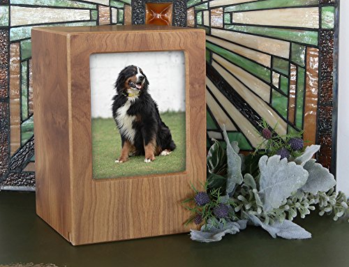 Near & Dear Pet Memorials Mdf Pet Photo Cremation Urn, 200 Cubic Inch, Natural Grain Finish #TOP4