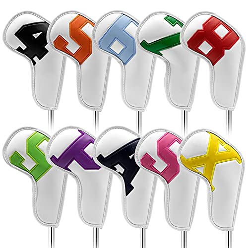 Golf SchläGerkopfhüLlen Golf-Eisenkopfabdeckungen Eisen Headovers Keile Abdeckungen 4-9 Aspx 10pcs Golfventilator liefert Golf Eisen deckt 771