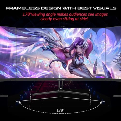 GAMEON 24” IPS Gaming Monitor – FHD 1920x1080, 165Hz Refresh Rate, 1ms Response Time, Edge-Lit LED Display, Antiglare 3H Hard Coating, HDR Support, Two HDMI Ports, FreeSync G-Sync, GOE24FHD165 - Black