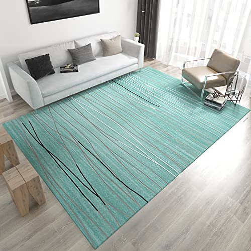 Tapis chambre enfant complet durable gris noir brun motif rayé