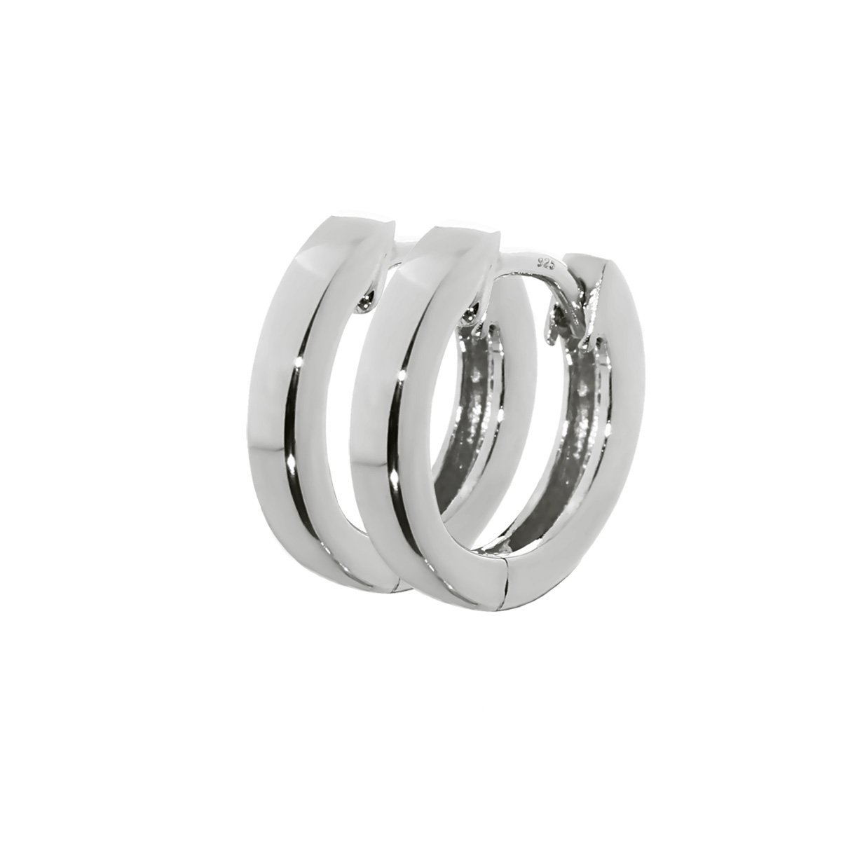 NKlaus silver pair 925 sterling silver hinged earrings 12,4 x 2mm tarnish proof 4799