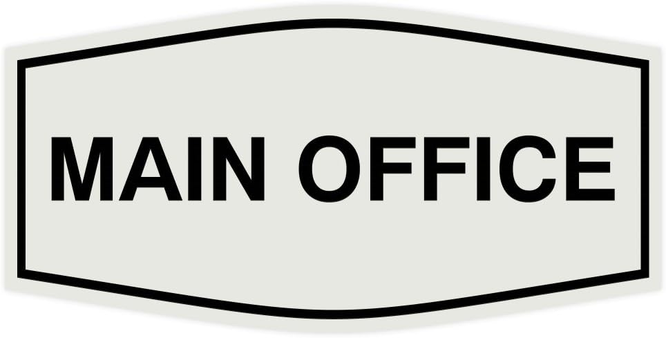 Fancy Main Office Sign (Light Grey/Black) - Medium