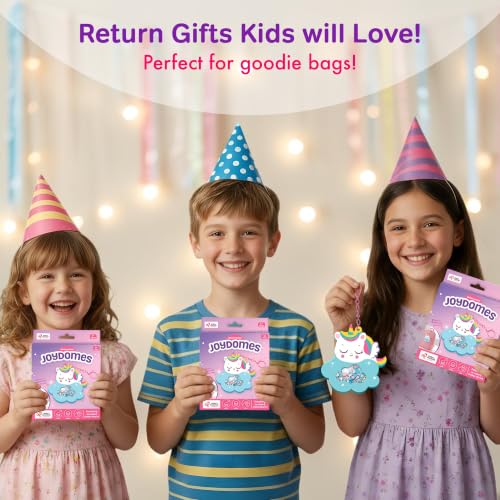 Image of Chalk & Chuckles Joydomes Dreamy Unicorn, DIY Shaker Keychain & Bag Charm | Pack of 6, Tween Creative Accessories Kit, Birthday Return Gifts & Party Activity for Kids Age 6, 7, 8, 9, 10 Years