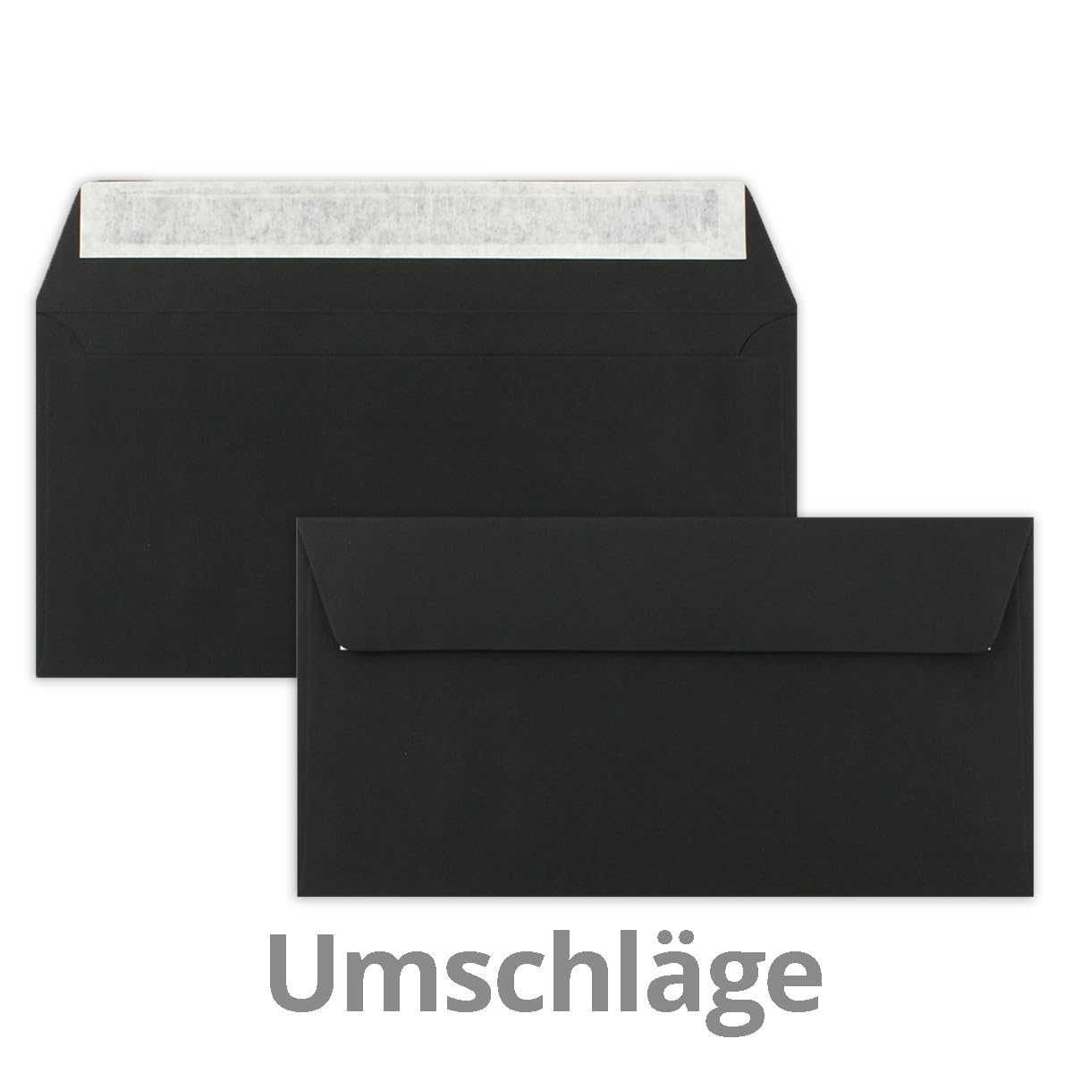 GUSTAV NEUSER zestaw 500 kartek składanych z kopertami w kolorze czarnym - DIN podłużne - 21 x 10,5 cm - FarbenFroh