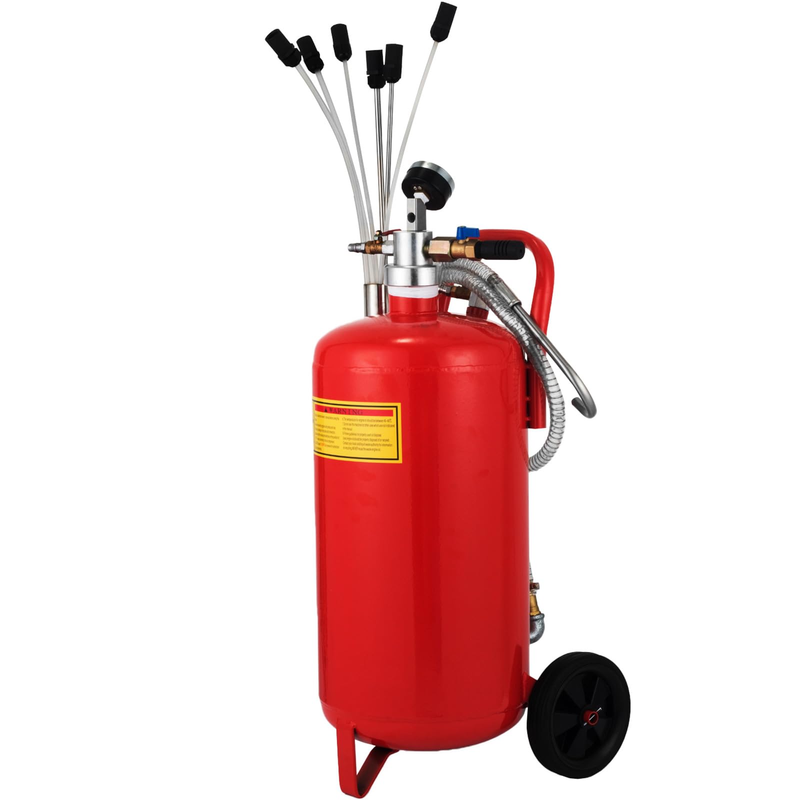 VEVOR Bomba Extractora de Aceite 22,7 L Consumo de Aire 200 L/min Extractor de Aceite Neumático 8-10 Bar con Asa Portátil y Ruedas Extractor Aceite para Automóvil/Motocicleta/Barco/Caravana