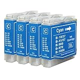 Lot de 4 Go Inks Lot de 4 Cartouches d\'encre Cyan pour remplacer Brother LC970C et LC1000C Compatible/Non-OEM pour imprimantes Brother DCP, MFC et FAX