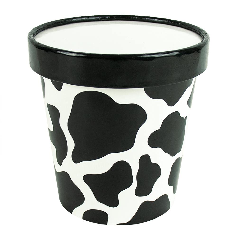 Buy [50 Count] 16 oz Paper Freezer Containers and Lids Cow Print