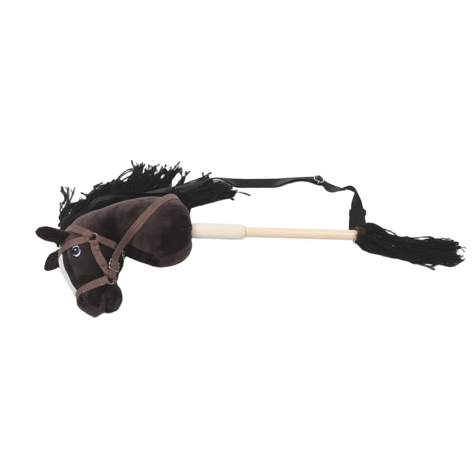 SECFOU Bastone a Forma di Testa di Cavallo in Legno e Tessuto, Leggero e Sicuro, per Feste di Compleanno e Giochi Creativi per Piccoli