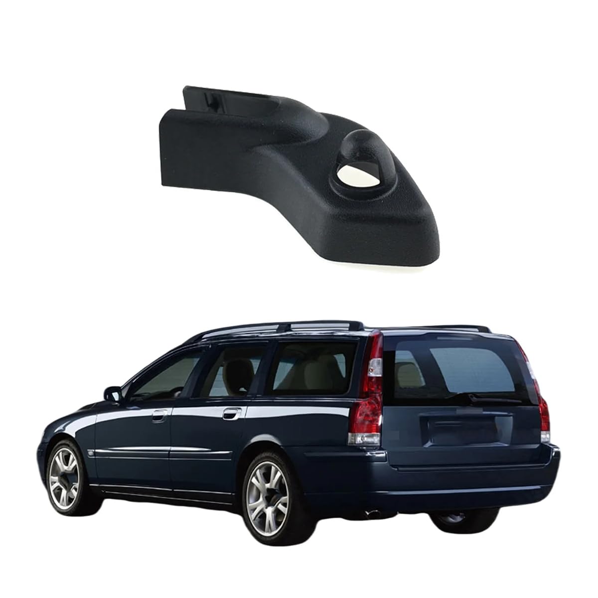 Spulhc Car Rear Windshield Washer Wiper Arm Nut Cover Cap for Volvo XC70 2005-2008,1 Pcs,ABS,Black