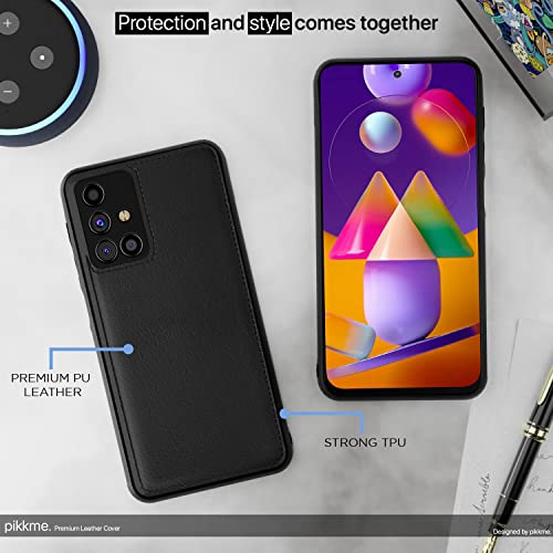 Image of Pikkme Samsung Galaxy M31s Back Cover | Pu Leather | Soft Touch | Raised Edges | Bumper Case for Samsung Galaxy M31s (Black)