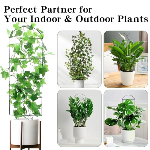 Image of ZOUTOG Trellis for Climbing Plants Indoor 4 Pack 30 Inch,Rustproof Metal Garden Trellis for Potted Plants,Houseplant Support Indoor Outdoor for Ivy Pothos Monstera Hoya Flower Vines(House Shape)