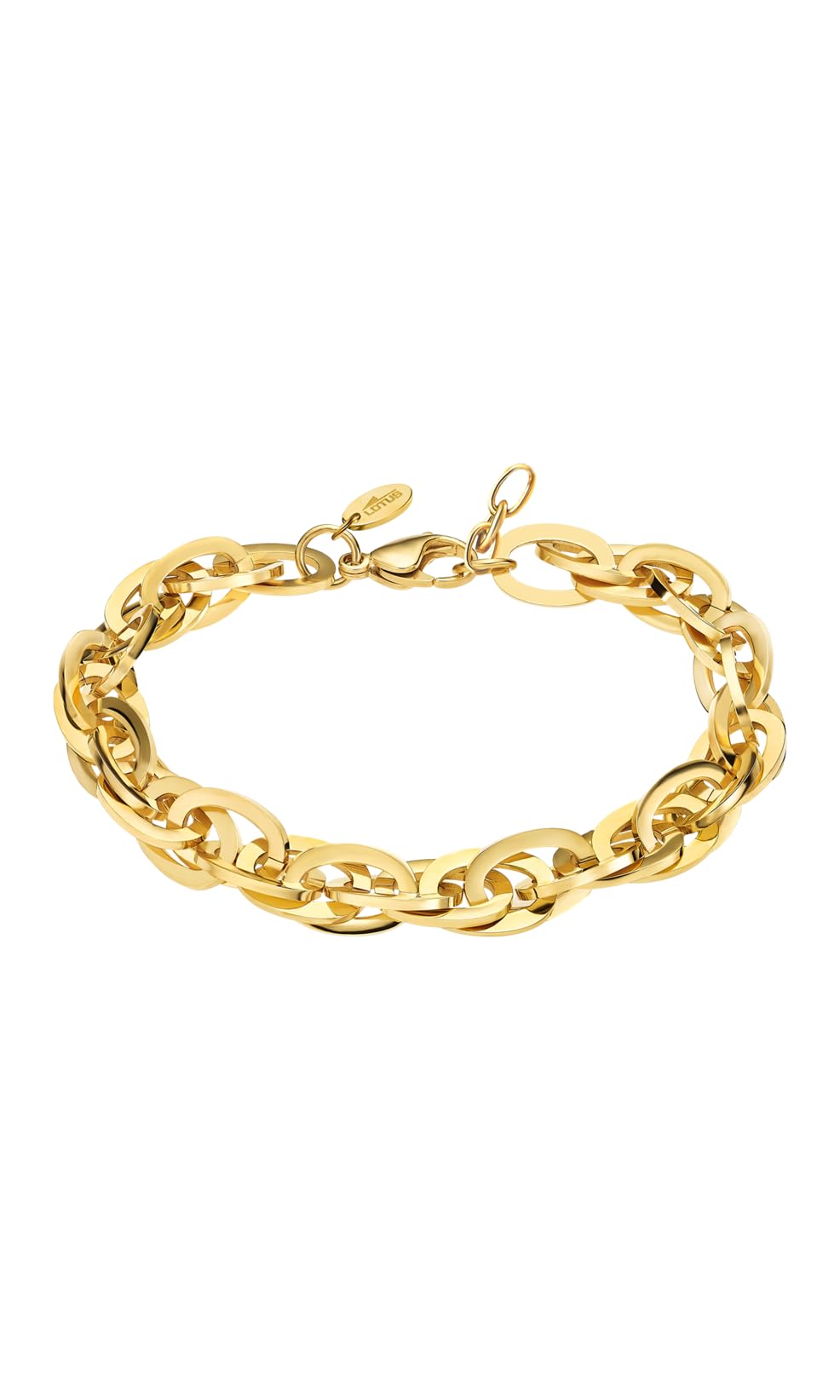 LOTUS STYLE Pulsera Acero Inoxidable Mujer LS2254-2/2 - Sofisticado Brazalete con Pulido y Acabado Refinado - Pulsera Dorada 22,5 cm - Regalo de Cumpleaños - Aniversario - Ocasiones Especiales