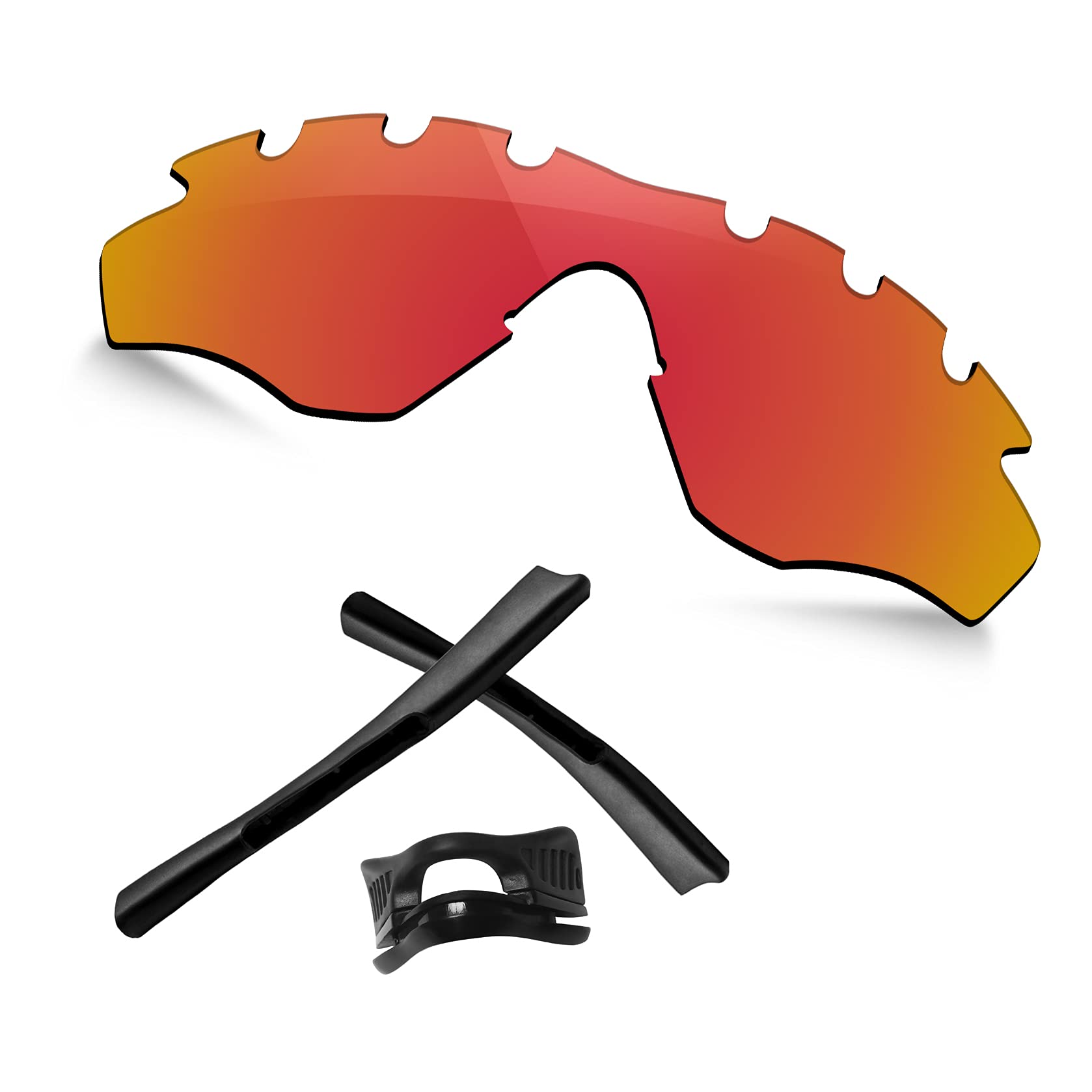 TRUSHELL Polarized Replacement Lenses & Rubber Kits for Oakley M2 Frame Vented OO9212 Sunglass Fire Red - Polarized