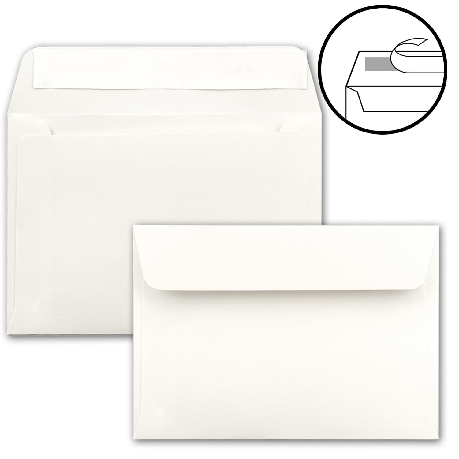Briefumschläge in Creme - 250 Stück - Kuverts in DIN B6 Format 125 x 185 mm - 120 Gramm pro m² - Größer als DIN B6 für besonders dicke Faltkarten - Haftklebung - ideal für Weihnachten und Einladungen