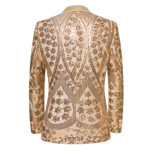 Men's Embroidered Sequin Floral Pattern Blazer Jacket with Rhinestone Notched Collar for Wedding Party Prom2