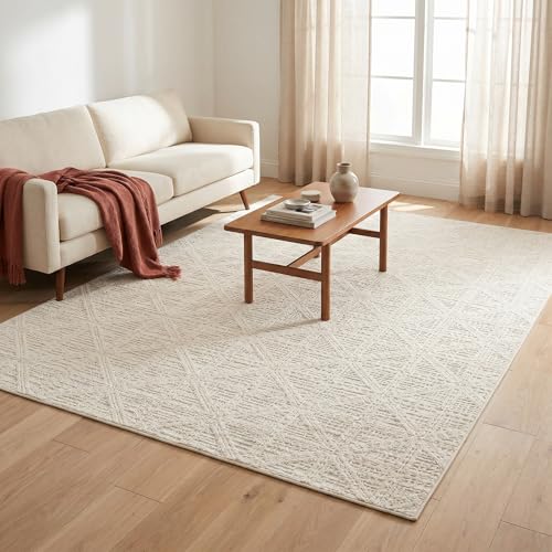Tapete decorativo antideslizante crema 140x201 cm