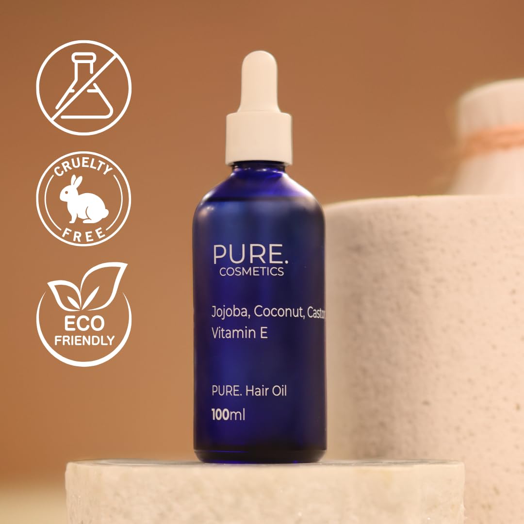 PURE. Scalp & Hair Oil, Repair Treatment with Castor, Jojoba, Coconut & Vitamin E - Image 4