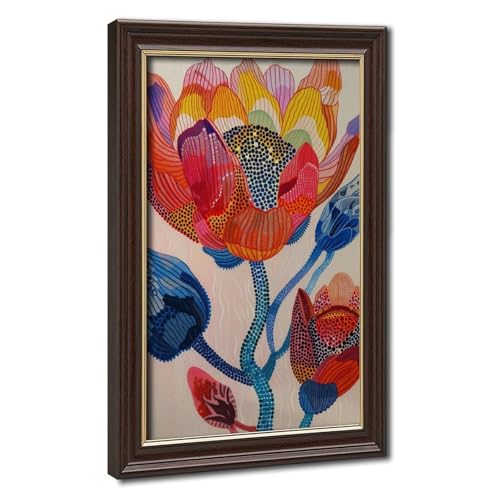 Toile de décoration murale florale et végétale avec peintures abstraites colorées