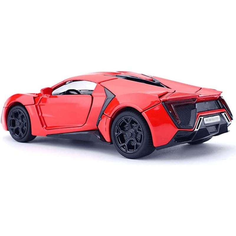 Image of New 1:24 Hyper Sport Diecast Alloy Metal Pull Back Car with Openable Doors Music Sound and Light Vehicle Toy Car for Kids Boys (Black)