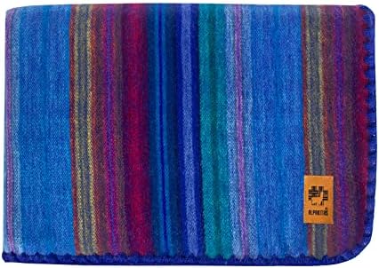 ALPAKITAS Alpaca Wool Soft Blanket | Kids Size Blanket | Cozy Throw Blanket, Lightweight, Breathable, Hypoallergenic, Premium Handmade | 64 x 45 inches (Blue & Purple)