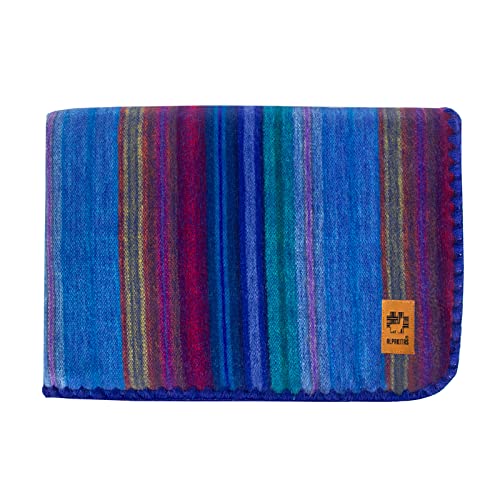 Alpakitas Alpaca Wool Soft Blanket | Kids Size Blanket | Cozy Throw Blanket, Lightweight, Breathable, Hypoallergenic, Premium Handmade | 64 X 45 Inches (Blue & Purple) #TOP20