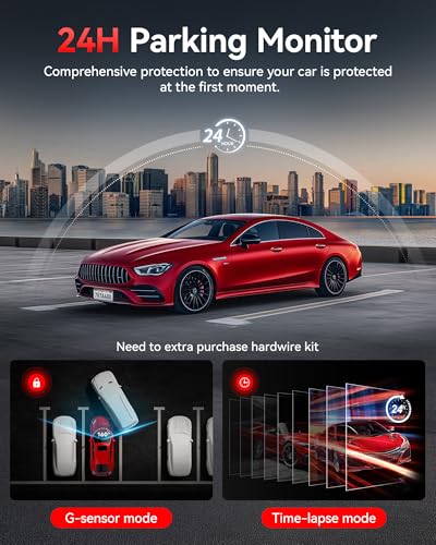 Image of REDTIGER 4K+1080P Front and Rear Dash Cam for Car, 5.8GHz WiFi APP, GPS, 2.2''Mini Touch Screen, Voice Control, Built-in 64GB Card, Loop Recording, 24H Parking Mode(A4)