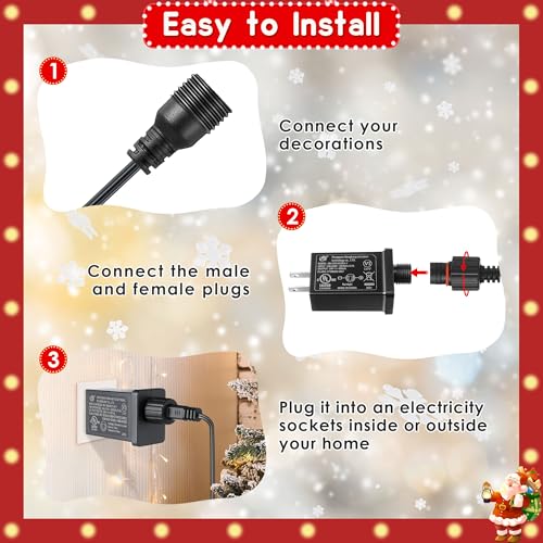 Image of 4 Pack 29V 13W Class 2 Power Supply, Christmas Tree Light Adapter with 9.8Ft Extension Cord, IP44 Waterproof Low Voltage LED Transformer for Christmas String Lights,Holiday & Seasonal Inflatable Decor