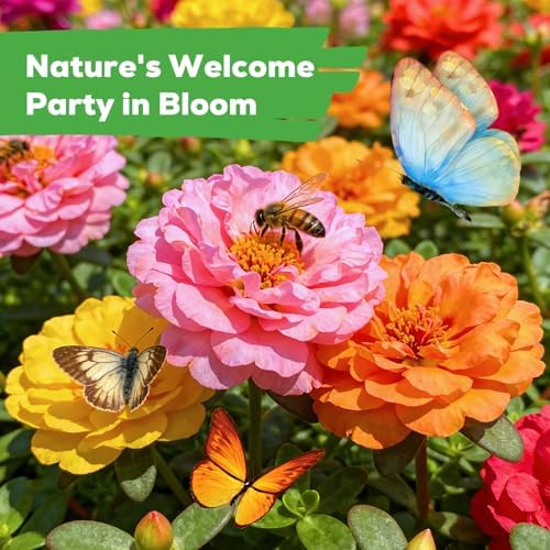 Fruivity Moss Rose Seeds for Planting, 24,000+ Annual Flower for Ground Cover Flower Seeds, Perennial Variety, Easy to Grow, Portulaca Seeds to Plant Outdoors Garden Containers — view 5