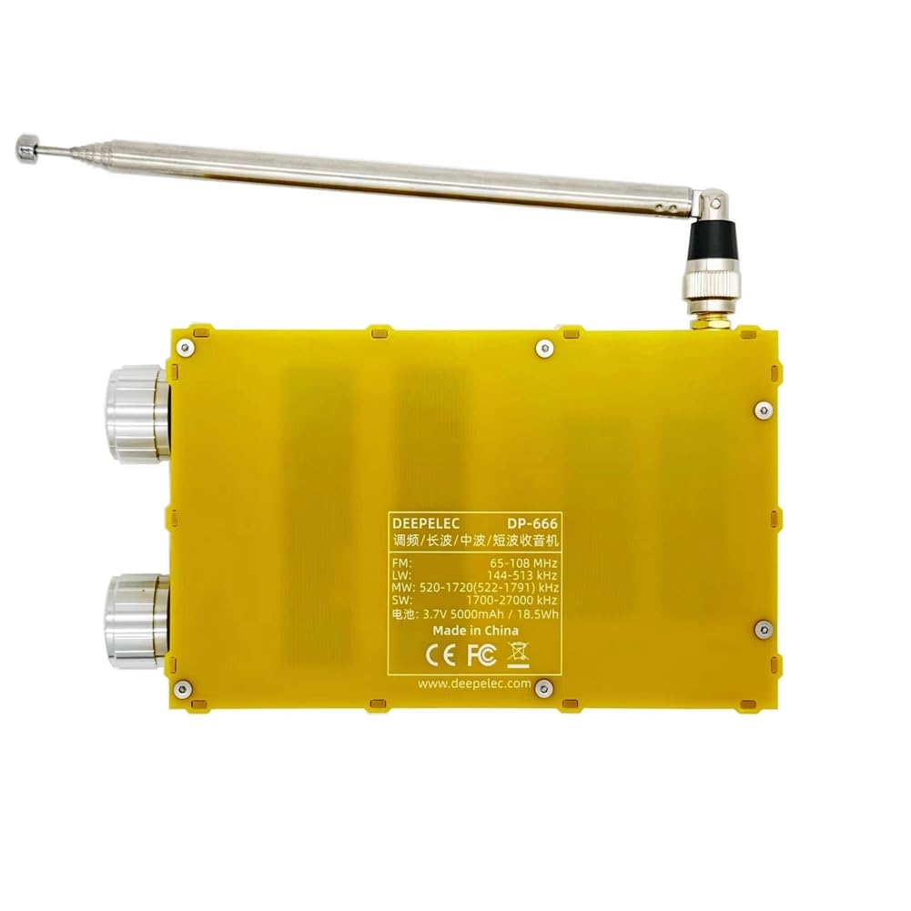 DP-666 TEF6686 Radio 5000mAh Haute Sensibilité Pleine Bande FM AM FM Récepteur Radio à Ondes Courtes avec Antenne Blanc